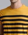 Shop Men's Yellow Striped T-shirt