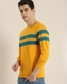 Shop Men's Yellow Striped T-shirt-Front