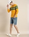 Shop Men's Yellow Striped T-shirt