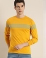 Shop Men's Yellow Striped T-shirt