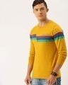 Shop Men's Yellow Striped T-shirt-Design