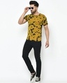 Shop Men's Yellow Tie & Dye Slim Fit T-shirt-Full