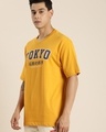 Shop Men's Yellow Tokyo Typography Oversized T-shirt-Design