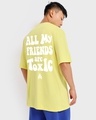 Shop Men's Yellow Toxic Typography Oversized T-shirt-Design