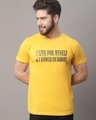 Shop Men's Yellow Typographic T-shirt-Front