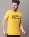 Shop Men's Yellow Typographic T-shirt-Design