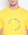 Shop Men's Yellow Typography T-shirt