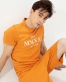 Shop Men's Orange Typography Cotton Co-ordinates-Full