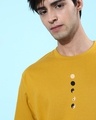Shop Men's Mustard Yellow Typography Oversized T-shirt