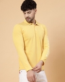 Shop Men's Yellow Typography Polo T-shirt-Design