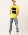 Shop Men's Yellow Typography Slim Fit T-shirt-Full