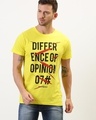 Shop Men's Yellow Typography Slim Fit T-shirt-Front