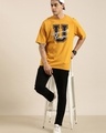 Shop Men's Yellow University Typography Oversized T-shirt-Full