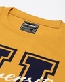 Shop Men's Yellow University Typography Oversized T-shirt