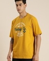 Shop Men's Yellow Vintage Typography Oversized T-shirt-Design