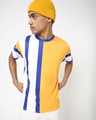 Shop Men's Yellow & White Color Block T-shirt-Full