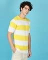 Shop Men's Yellow & White Striped Slim Fit Knit T-shirt-Design