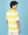 Shop Men's Yellow & White Striped Slim Fit Knit T-shirt-Full
