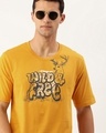 Shop Men's Yellow Wild & Free Graphic Printed Oversized T-shirt