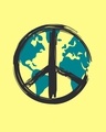 Shop Men's Yellow World Peace T-shirt-Full