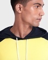 Shop Men's Yellow & Black Color Block Oversized Plus Size Hoodie T-shirt