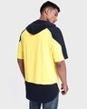 Shop Men's Yellow & Black Color Block Oversized Hoodie T-shirt-Design