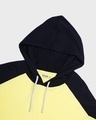 Shop Men's Yellow & Black Color Block Oversized Hoodie T-shirt