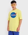 Shop Men's Yellowtail Nasa Meat Ball Typography Oversized T-shirt-Front