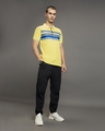 Shop Men's Yellow Stripe Polo T-shirt-Full
