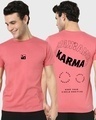 Shop Men's Pink Karma Circle Typography T-shirt-Front
