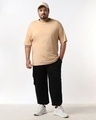 Shop Men's Brown Oversized Plus Size T-shirt-Full