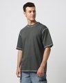 Shop Men's Grey Super Loose Fit T-shirt-Design
