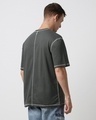Shop Men's Grey Super Loose Fit T-shirt-Full