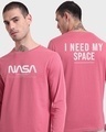 Shop Men's Pink I Need My Space Graphic Printed T-shirt-Front