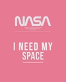 Shop Men's Pink I Need My Space Graphic Printed T-shirt