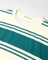 Shop Men's White & Green Striped Oversized T-shirt