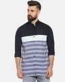 Shop Men Striped Stylish New Trends Casual Spread Shirt-Front