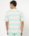 Shop Men Sun-Kissed Green and Pink Stripe Oversized Fit T-shirt-Design