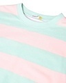 Shop Men Sun-Kissed Green and Pink Stripe Oversized Fit T-shirt