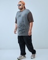 Shop Men's Grey All Over Printed Super Loose Fit Plus Size T-shirt-Full
