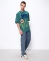 Shop Men's Green Think Evil Super Loose Fit T-shirt-Full