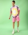 Shop Men's Yellow & Pink Tie & Dye Oversized T-shirt