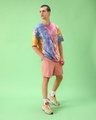 Shop Men's Blue & Pink Tie & Dye Oversized T-shirt