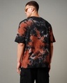 Shop Men's Black & Orange Tie & Dye Oversized T-shirt-Design