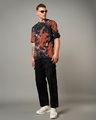 Shop Men's Black & Orange Tie & Dye Oversized T-shirt