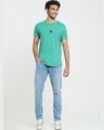 Shop Men's Green Karma Circles Typography Apple Cut T-shirt-Full