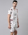 Shop Men White Abstract Printed Co-ord Set-Design