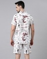 Shop Men White Abstract Printed Co-ord Set-Full