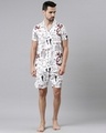 Shop Men White Abstract Printed Co-ord Set