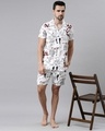 Shop Men White Abstract Printed Co-ord Set